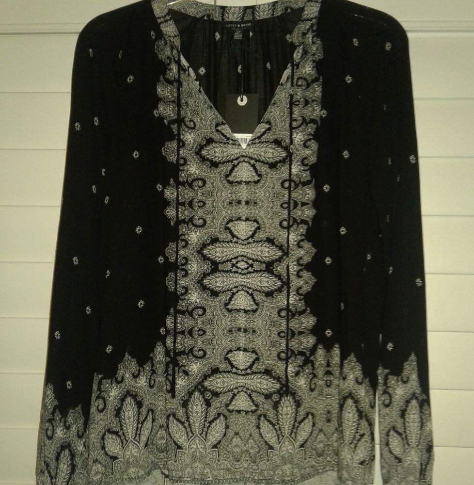Lucky Brand Peasant Blouse, Size S